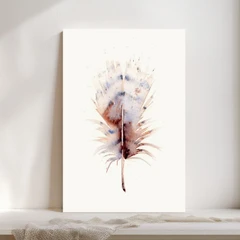 Image of a feather watercolor painting by Shayna Larsen, originals & prints available