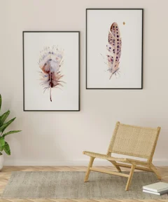 Image of a feather watercolor painting by Shayna Larsen, originals & prints available