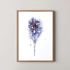 Image of a feather watercolor painting by Shayna Larsen, originals & prints available