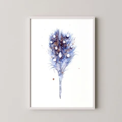 Image of a feather watercolor painting by Shayna Larsen, originals & prints available