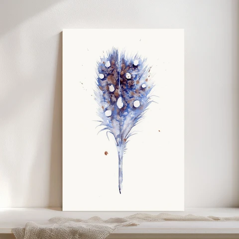 Image of a feather watercolor painting by Shayna Larsen, originals & prints available