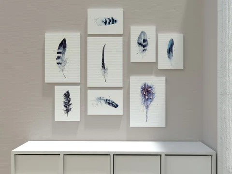 Image of a feather watercolor painting by Shayna Larsen, originals & prints available