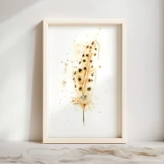 Image of a feather watercolor painting by Shayna Larsen, originals & prints available