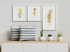 Image of a feather watercolor painting by Shayna Larsen, originals & prints available