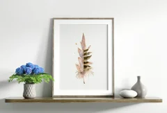 Image of a feather watercolor painting by Shayna Larsen, originals & prints available