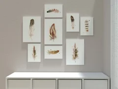 Image of a feather watercolor painting by Shayna Larsen, originals & prints available