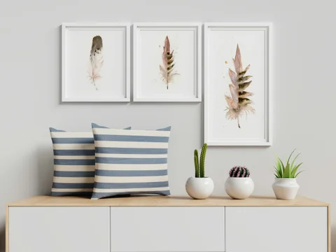 Image of a feather watercolor painting by Shayna Larsen, originals & prints available