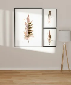 Image of a feather watercolor painting by Shayna Larsen, originals & prints available