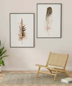 Image of a feather watercolor painting by Shayna Larsen, originals & prints available