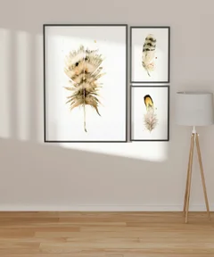Image of a feather watercolor painting by Shayna Larsen, originals & prints available