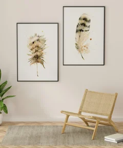 Image of a feather watercolor painting by Shayna Larsen, originals & prints available