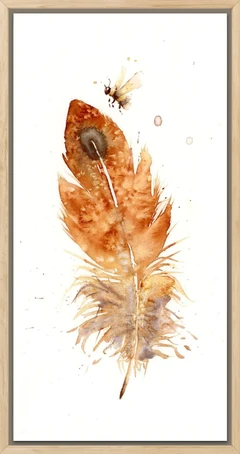 Image of a feather watercolor painting by Shayna Larsen, originals & prints available