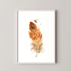 Image of a feather watercolor painting by Shayna Larsen, originals & prints available