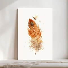 Image of a feather watercolor painting by Shayna Larsen, originals & prints available