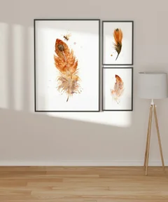 Image of a feather watercolor painting by Shayna Larsen, originals & prints available