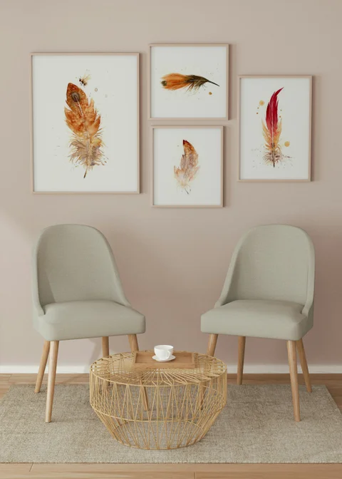 Image of a feather watercolor painting by Shayna Larsen, originals & prints available