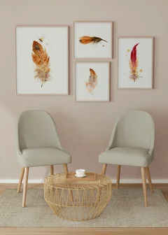 Image of a feather watercolor painting by Shayna Larsen, originals & prints available