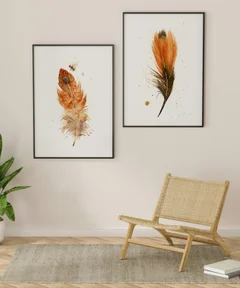Image of a feather watercolor painting by Shayna Larsen, originals & prints available