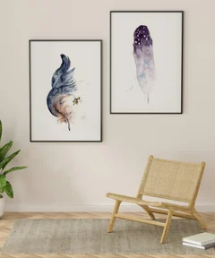 Image of a feather watercolor painting by Shayna Larsen, originals & prints available