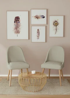 Image of a feather watercolor painting by Shayna Larsen, originals & prints available