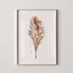 Image of a feather watercolor painting by Shayna Larsen, originals & prints available