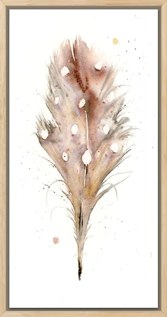 Image of a feather watercolor painting by Shayna Larsen, originals & prints available