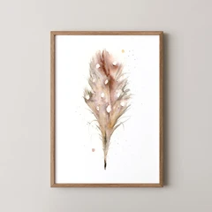 Image of a feather watercolor painting by Shayna Larsen, originals & prints available