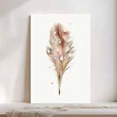 Image of a feather watercolor painting by Shayna Larsen, originals & prints available