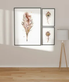 Image of a feather watercolor painting by Shayna Larsen, originals & prints available