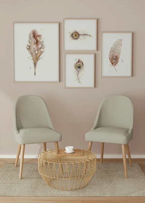 Image of a feather watercolor painting by Shayna Larsen, originals & prints available