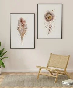 Image of a feather watercolor painting by Shayna Larsen, originals & prints available