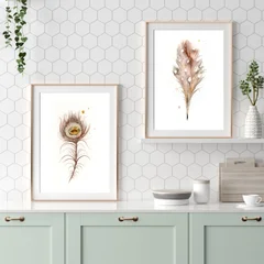 Image of a feather watercolor painting by Shayna Larsen, originals & prints available