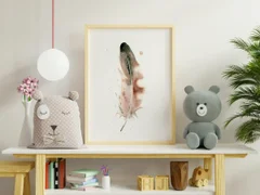Image of a feather watercolor painting by Shayna Larsen, originals & prints available