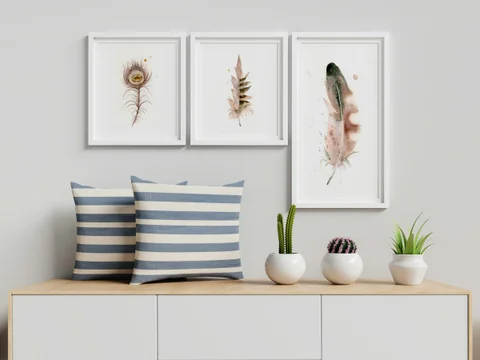 Image of a feather watercolor painting by Shayna Larsen, originals & prints available