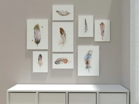 Image of a feather watercolor painting by Shayna Larsen, originals & prints available