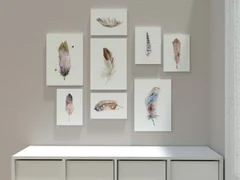 Image of a feather watercolor painting by Shayna Larsen, originals & prints available