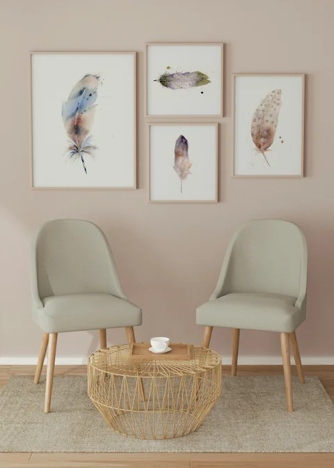 Image of a feather watercolor painting by Shayna Larsen, originals & prints available