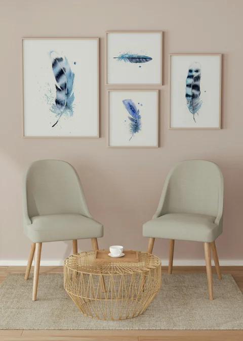 Image of a feather watercolor painting by Shayna Larsen, originals & prints available
