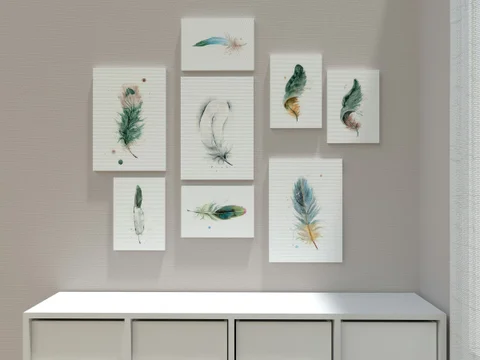 Image of a feather watercolor painting by Shayna Larsen, originals & prints available