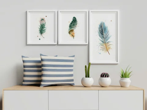 Image of a feather watercolor painting by Shayna Larsen, originals & prints available