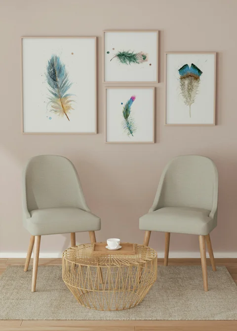 Image of a feather watercolor painting by Shayna Larsen, originals & prints available