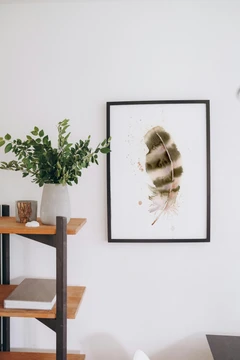 Image of a feather watercolor painting by Shayna Larsen, originals & prints available