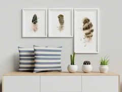 Image of a feather watercolor painting by Shayna Larsen, originals & prints available