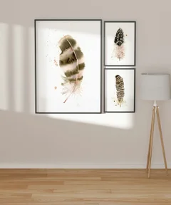 Image of a feather watercolor painting by Shayna Larsen, originals & prints available