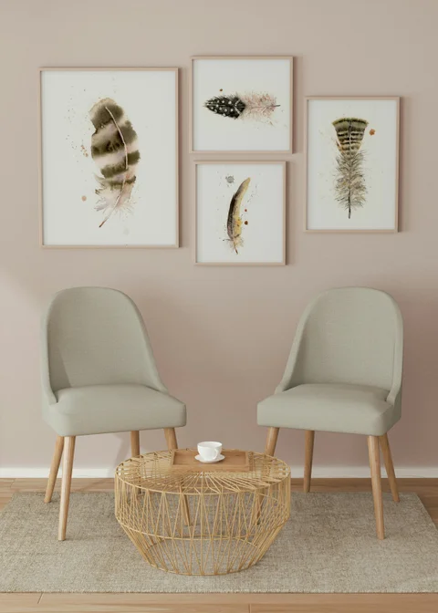 Image of a feather watercolor painting by Shayna Larsen, originals & prints available