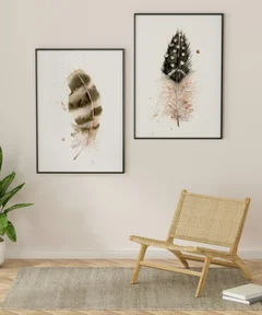 Image of a feather watercolor painting by Shayna Larsen, originals & prints available