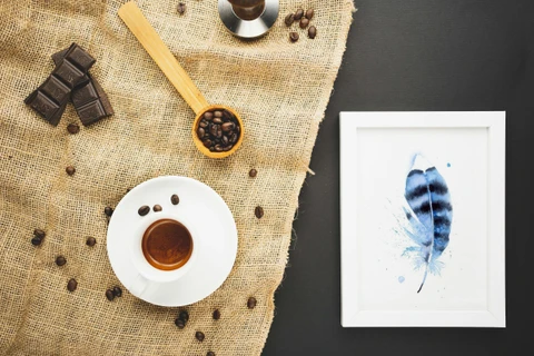 Image of a feather watercolor painting by Shayna Larsen, originals & prints available
