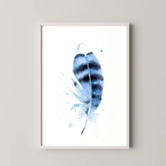 Image of a feather watercolor painting by Shayna Larsen, originals & prints available