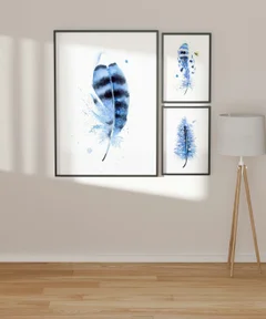 Image of a feather watercolor painting by Shayna Larsen, originals & prints available