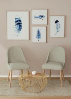 Image of a feather watercolor painting by Shayna Larsen, originals & prints available